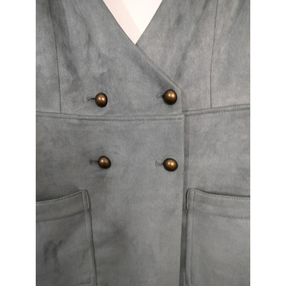 5344) Forever 21 M Preppy Pinafore Faux Suede Minimalist Mini Dress - Picture 3 of 8